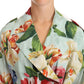 Dolce & Gabbana Multicolor Double Breasted Floral Trench Coat Jacket