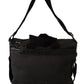 Dolce & Gabbana Black Denim Leather Shoulder Strap Messenger Bag