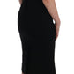 Dolce & Gabbana Black Stretch Crystal Sheath Gown Dress