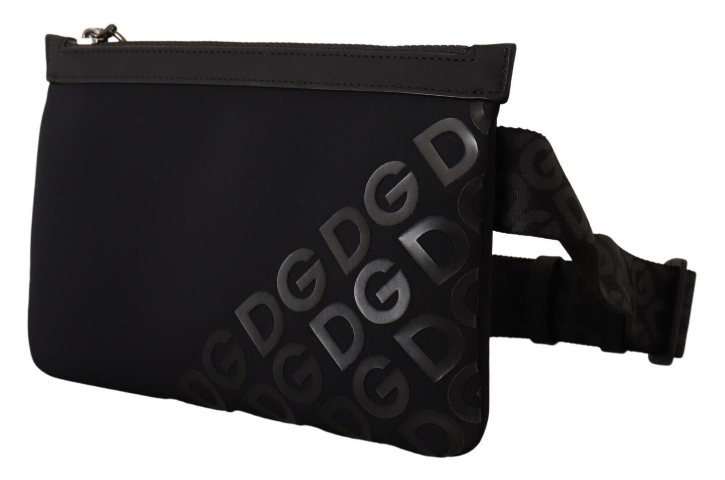 Dolce & Gabbana Sleek Black Monogram Fanny Pack