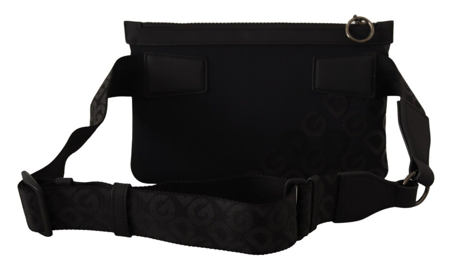 Dolce & Gabbana Sleek Black Monogram Fanny Pack