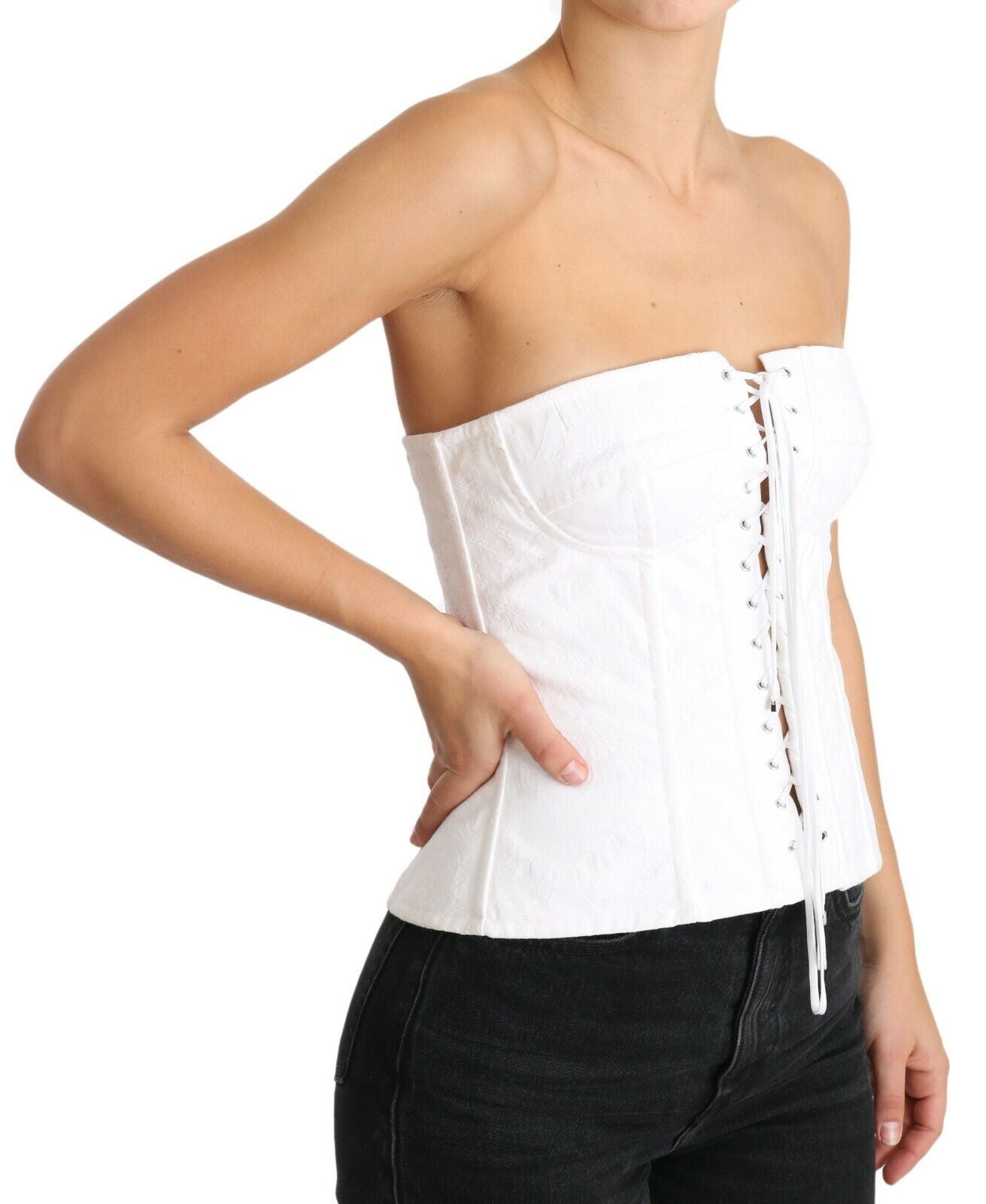 Dolce & Gabbana White PALERMO Bustier Corset