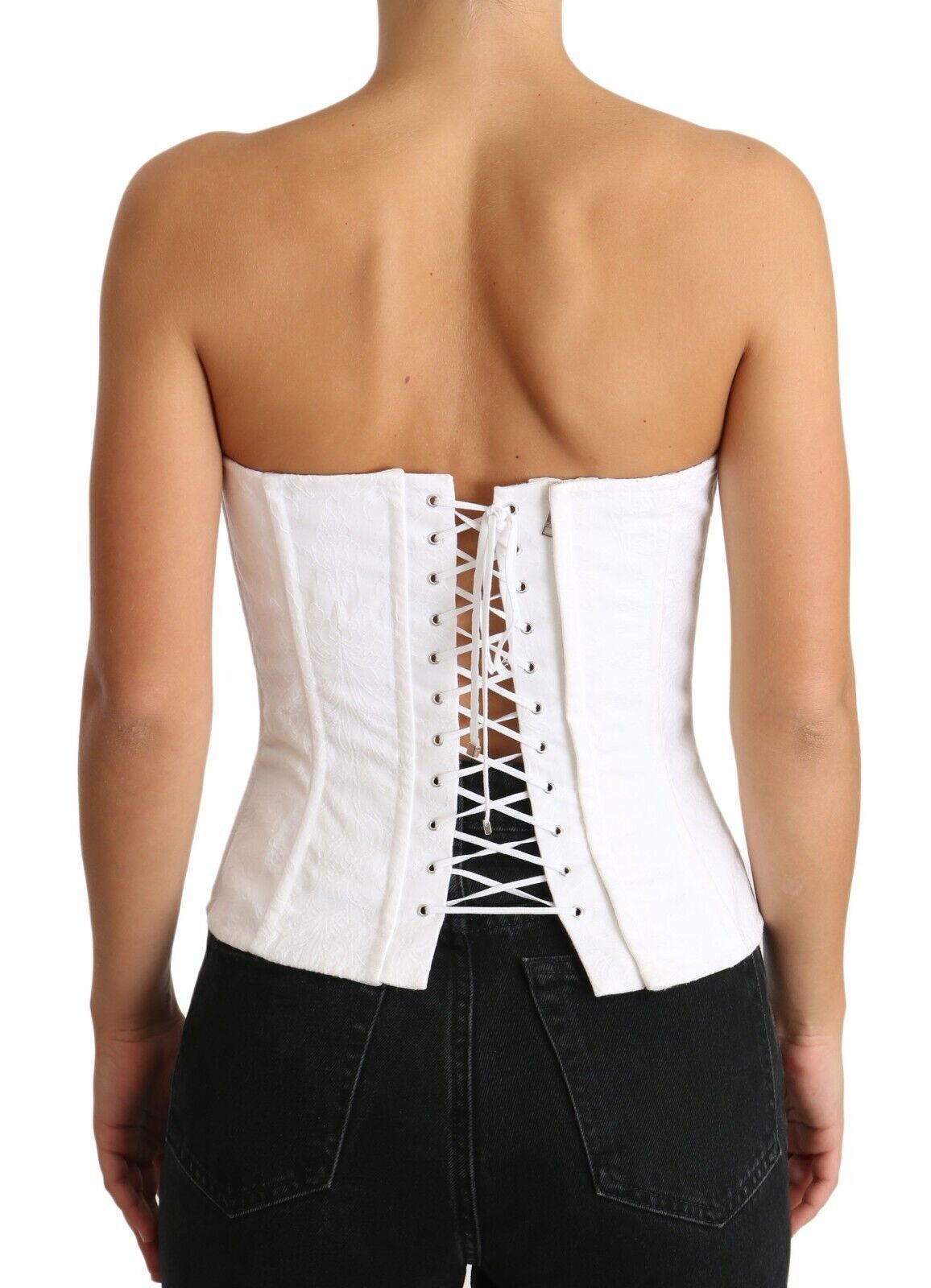 Dolce & Gabbana White PALERMO Bustier Corset