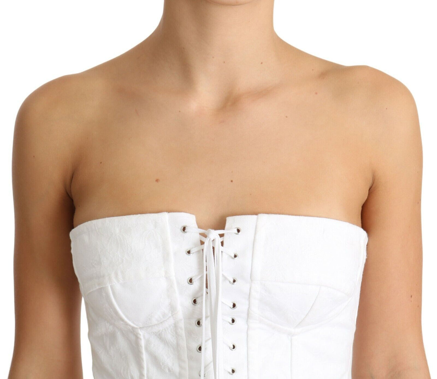 Dolce & Gabbana White PALERMO Bustier Corset