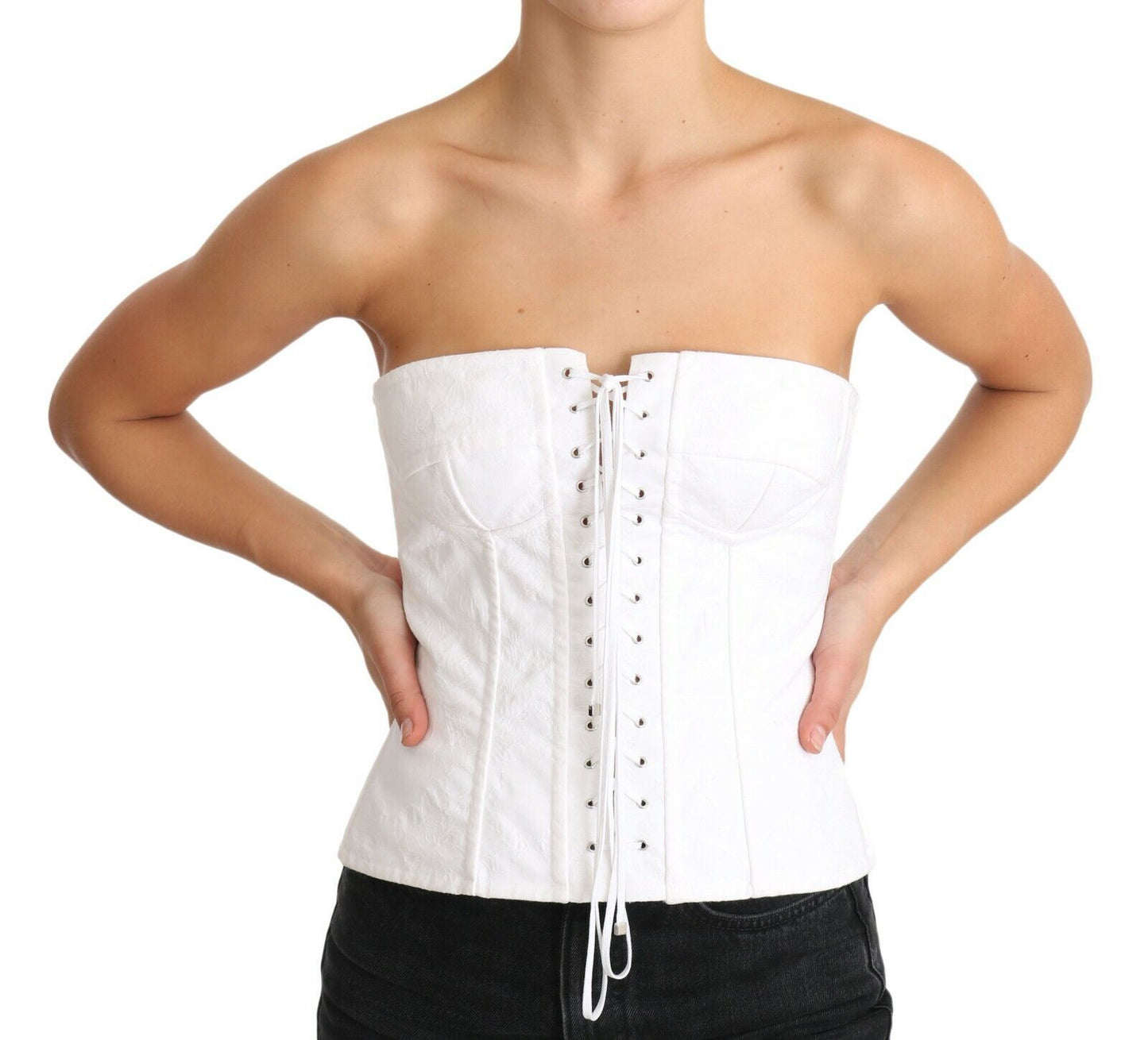 Dolce & Gabbana White PALERMO Bustier Corset