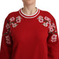 Dolce & Gabbana Red Cotton Crewneck #DGlove Pullover Sweater