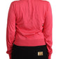 Dolce & Gabbana Pink Silk Crewneck Pullover Top Sweater