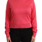 Dolce & Gabbana Pink Silk Crewneck Pullover Top Sweater