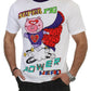 Dolce & Gabbana White Cotton Top Super Power Pig T-shirt