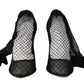 Dolce & Gabbana Black Netted Sock Heels Pumps Shoes