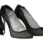 Dolce & Gabbana Black Netted Sock Heels Pumps Shoes