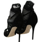 Dolce & Gabbana Black Suede Tulle Ankle Boots Sandal Shoes