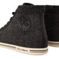 Dolce & Gabbana Gray Wool Cotton Casual High Top Sneakers