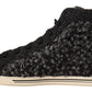 Dolce & Gabbana Gray Black Wool Cotton High Top Sneakers