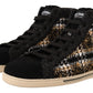 Dolce & Gabbana Beige Brown Wool Cotton High Top Sneakers