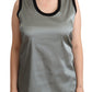 Dolce & Gabbana Silver Round Neck Sleeveless Casual Tank Top