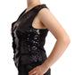 Dolce & Gabbana Black Sequin V-Neck Sleeveless Vest Tank Top