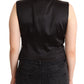 Dolce & Gabbana Black Sequin V-Neck Sleeveless Vest Tank Top