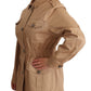 Dolce & Gabbana Beige Cotton Long Sleeves Collared Coat Jacket