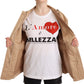 Dolce & Gabbana Beige Cotton Long Sleeves Collared Coat Jacket