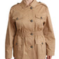 Dolce & Gabbana Beige Cotton Long Sleeves Collared Coat Jacket