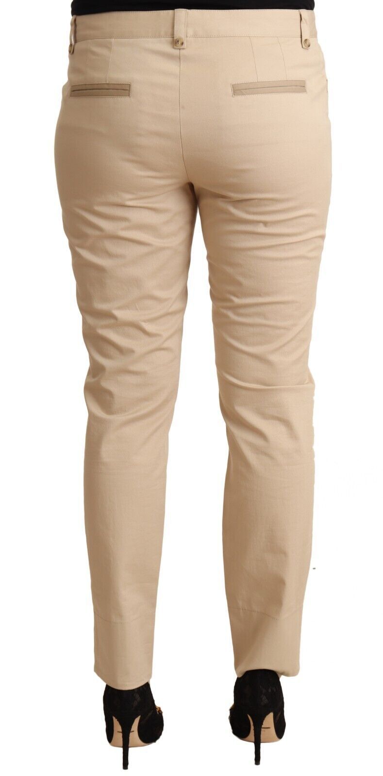 Dolce & Gabbana Beige Cotton Stretch Skinny Trouser Pants