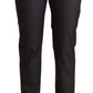 Dolce & Gabbana Black Striped Wool Tapered Trouser Pants