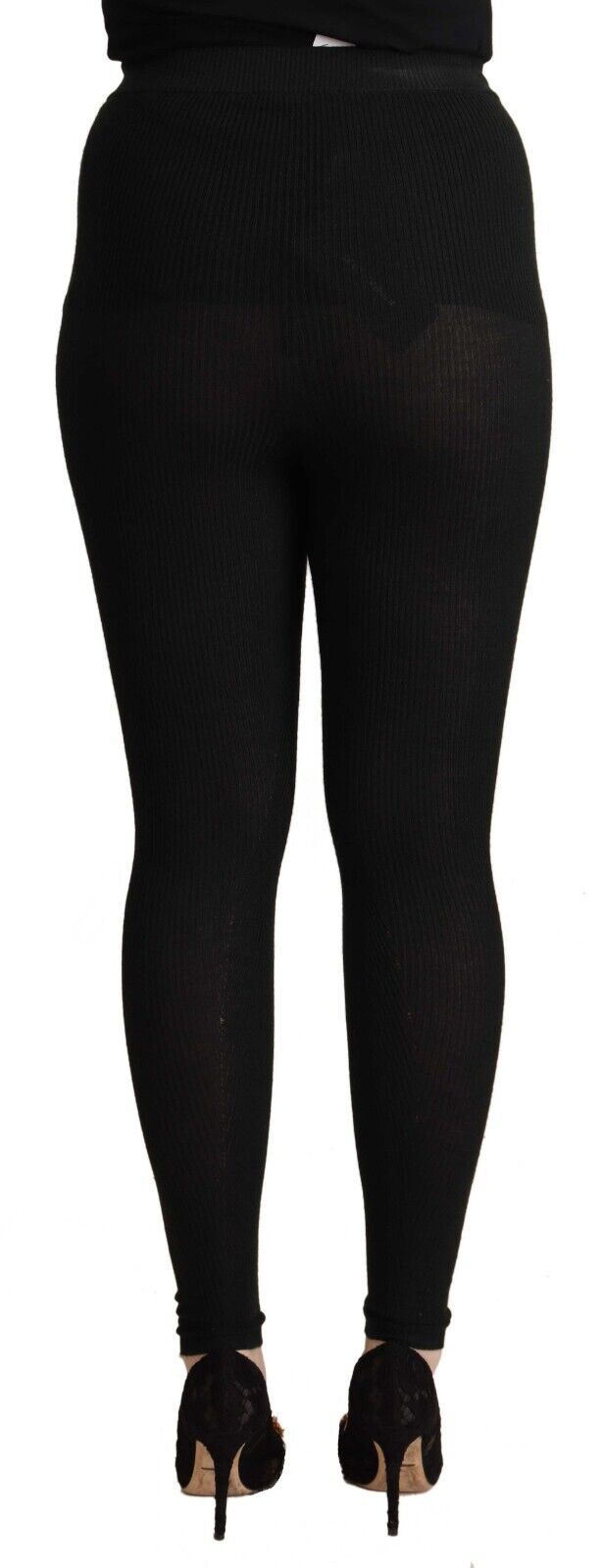 Dolce & Gabbana Black Cashmere Stretch Waist Tights Pants