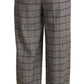 Dolce & Gabbana Gray Tartan Straight Trouser Wool Pants