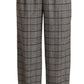 Dolce & Gabbana Gray Tartan Straight Trouser Wool Pants