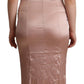 Dolce & Gabbana Pink Lace Bodycon Maxi Dress