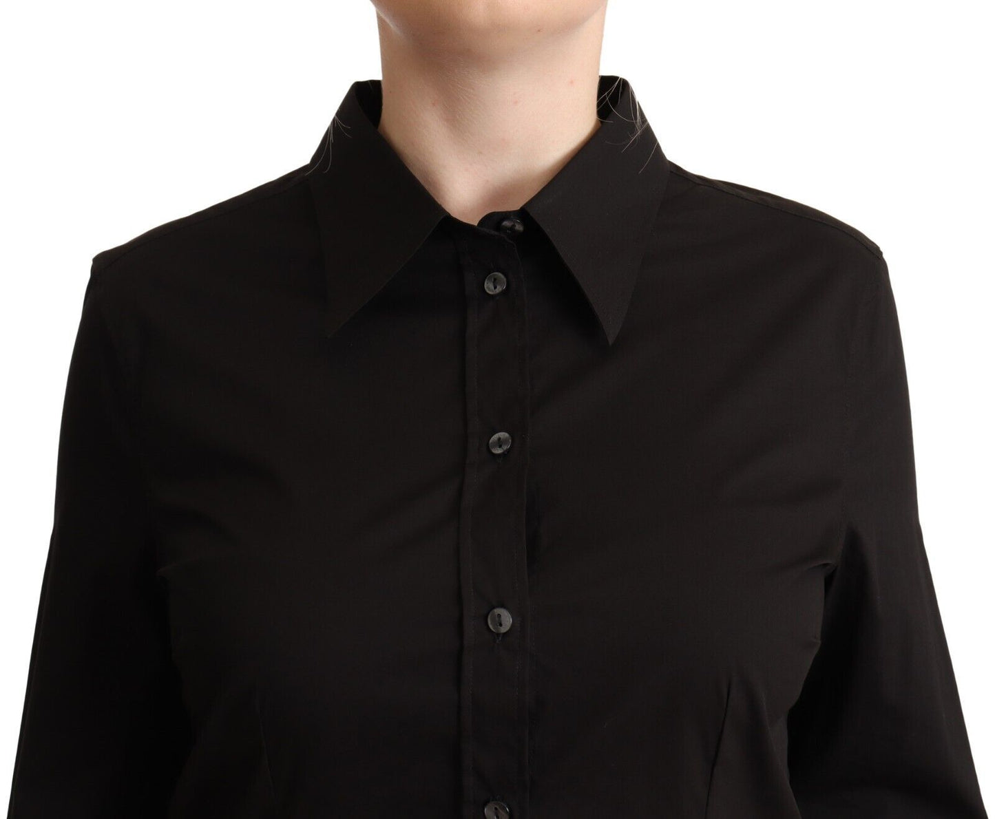 Dolce & Gabbana Black Collared Long Sleeves Shirt