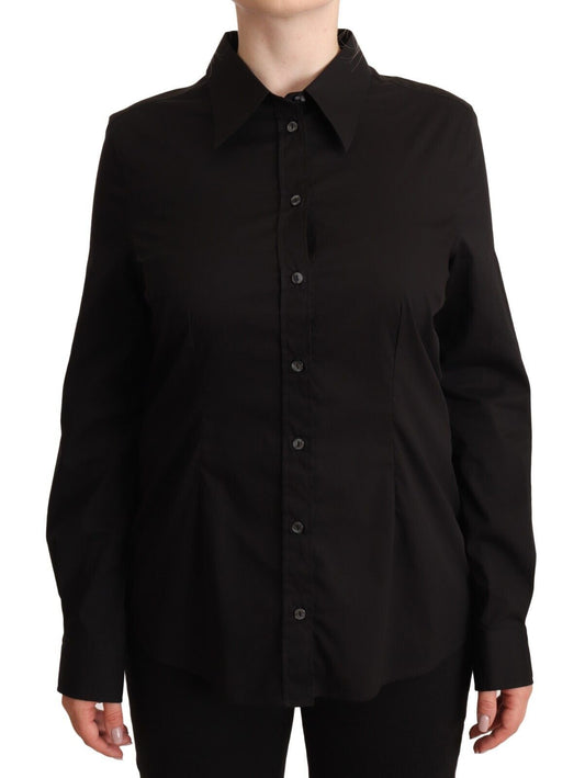 Dolce & Gabbana Black Collared Long Sleeves Shirt