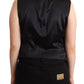 Dolce & Gabbana Black Button Down Sleeveless Vest Waiscoat Top