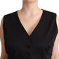 Dolce & Gabbana Black Button Down Sleeveless Vest Waiscoat Top