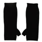 Dolce & Gabbana Black Knitted Fingerless Elbow Length Gloves