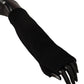 Dolce & Gabbana Black Knitted Fingerless Elbow Length Gloves