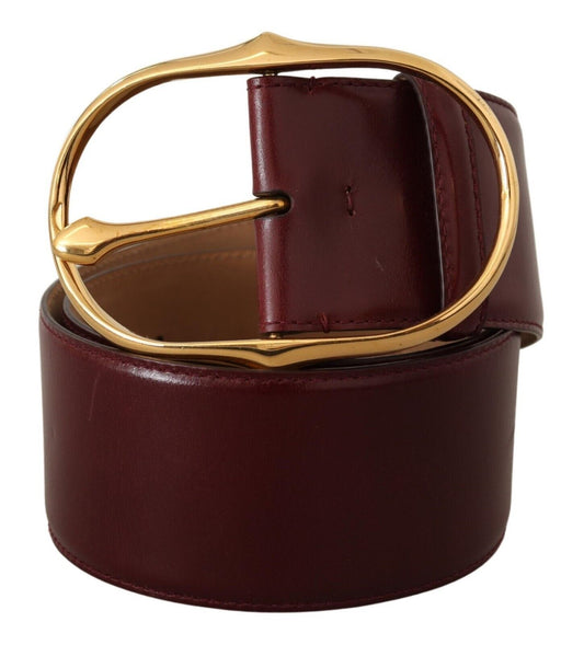 Dolce & Gabbana Dark Brown Leather Gold Metal Buckle Belt