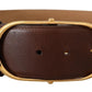 Dolce & Gabbana Brown Leather Gold Metal Oval Buckle Belt