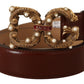 Dolce & Gabbana Brown Leather Brass Logo Buckle Amore Belt