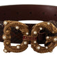 Dolce & Gabbana Brown Exotic Leather Logo Buckle Amore Belt