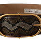 Dolce & Gabbana Brown Python Leather Gold Oval Buckle Belt