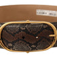 Dolce & Gabbana Brown Exotic Leather Gold Oval Buckle Belt