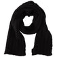 Dolce & Gabbana Black Virgin Wool Knitted Unisex Warmer Shawl Scarf