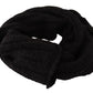 Dolce & Gabbana Black Virgin Wool Knitted Unisex Warmer Shawl Scarf