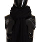 Dolce & Gabbana Black Virgin Wool Knitted Unisex Warmer Shawl Scarf