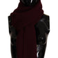 Dolce & Gabbana Dark Red Cashmere Logo Wrap Shawl Knitted Scarf