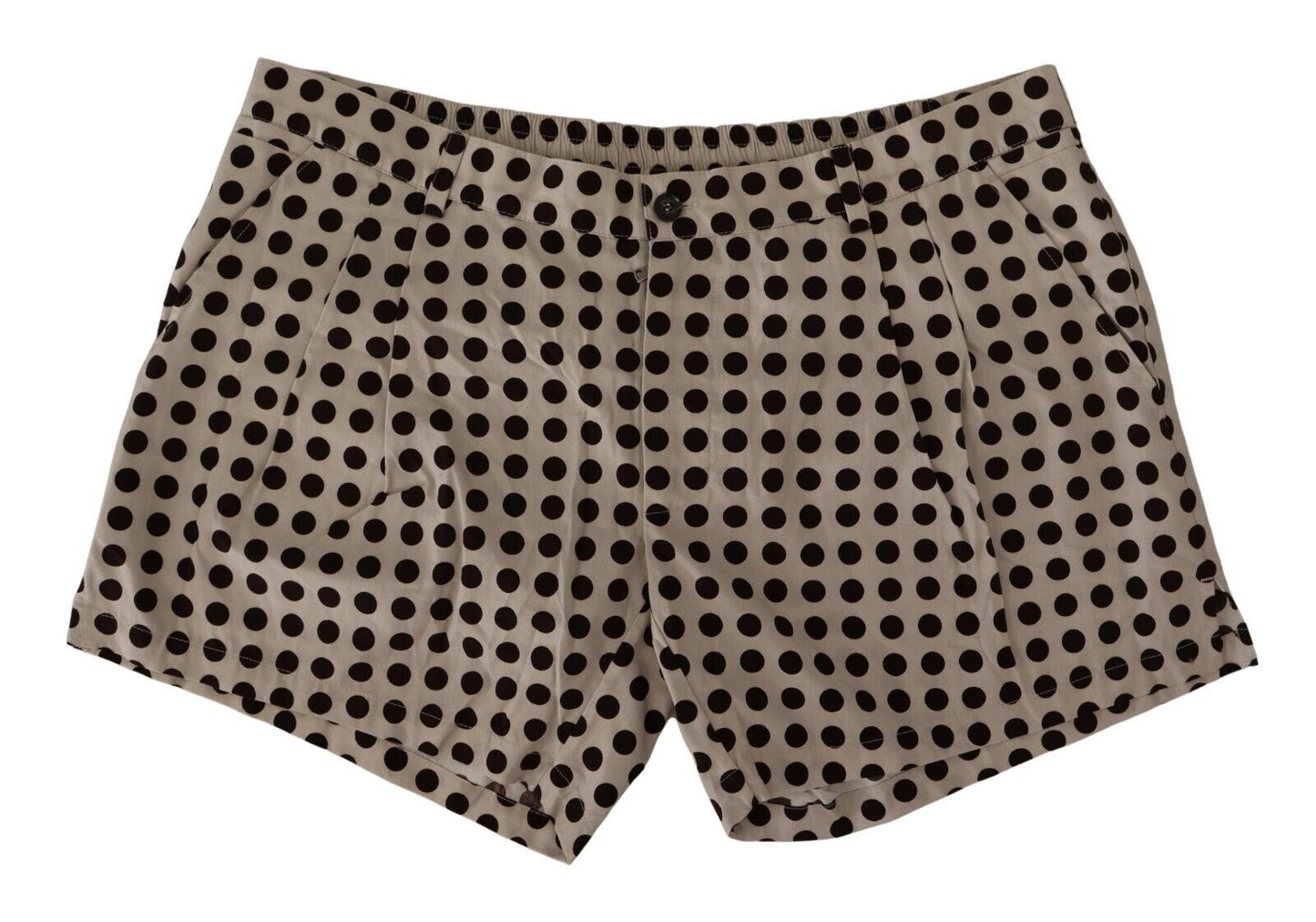 Dolce & Gabbana Black White Polka Dots Cotton Linen Shorts