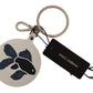 Dolce & Gabbana White Leather Fish Metal Silver Tone Keyring Keychain