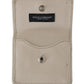 Dolce & Gabbana White Dauphine Leather Holder Pocket Wallet Condom Case